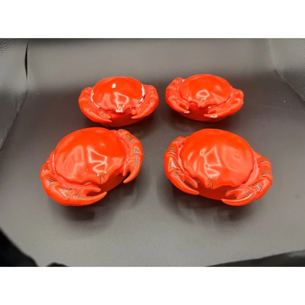 Vintage PV Czechoslovakia rare Ceramic Crab Dishes Set of 4 Ramekins 30037